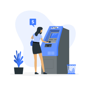 Person using an ATM Machine